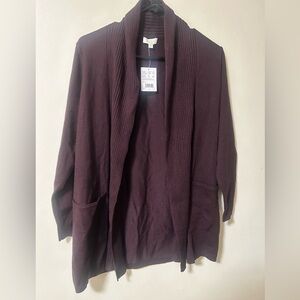Aura Deep Burgundy Open Cardigan